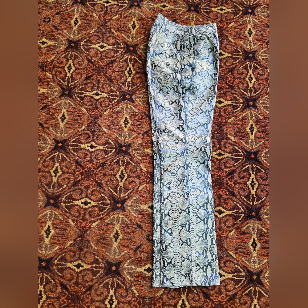 Small,Python Print, Embossed Leather Pants - Picture 3 of 5